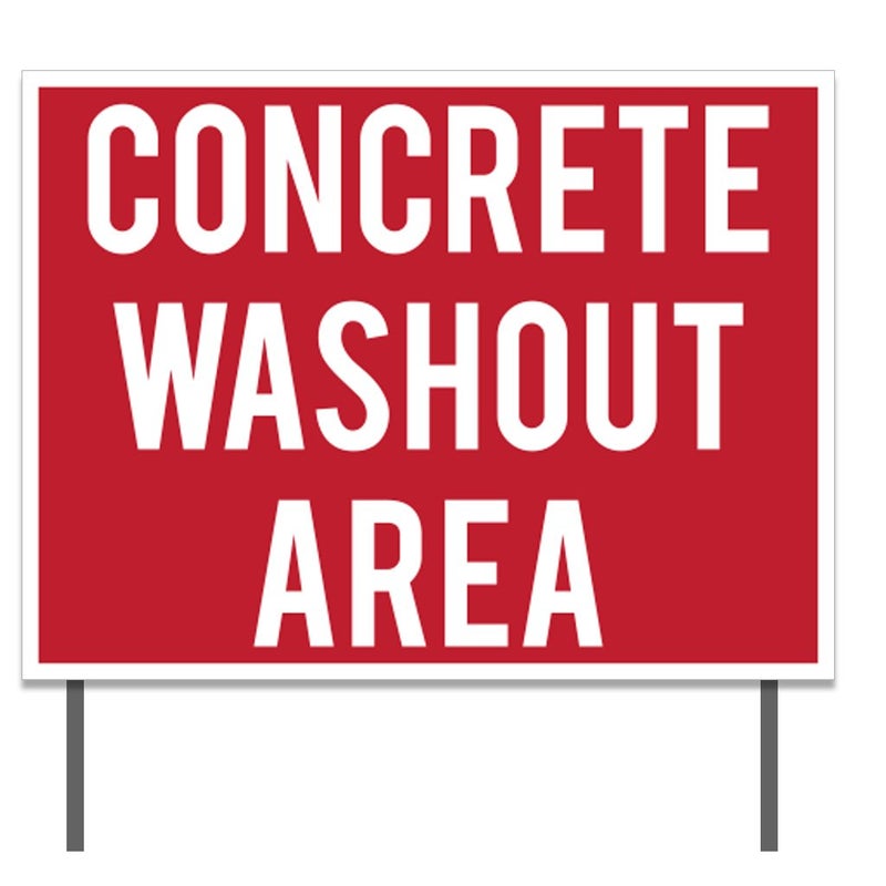 VictoryStore Concrete Washout Area Yard Signs, 2-Sided Set of 4, 18"x24", Weatherproof, Includes Stakes - Image 3